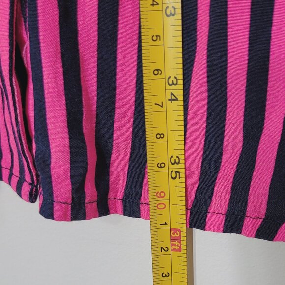 Dynamite Women's Pink & Black Striped Sleeveless Button Front Midi Dress Size S - Picture 10 of 12